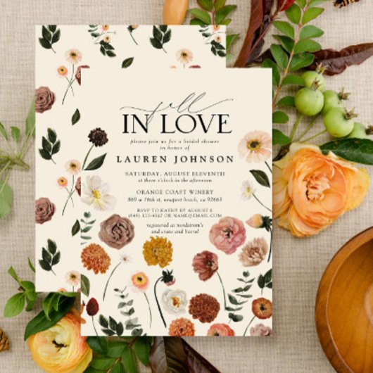 秋インラブテラコッタガーデンブライダルシャワー 招待状