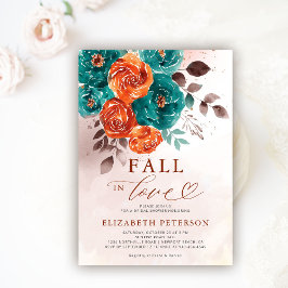 秋インラブテラコッタティール(緑がかった色)ボホブライダルシャワー 招待状