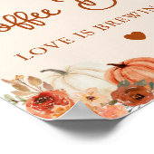 秋インラブテラコッタパンプキンコーヒーバーサイン ポスター (角)