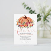 秋インラブテラコッタパンプキンブライダルシャワー ポストカード (スタンド正面)