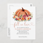 秋インラブテラコッタパンプキンブライダルシャワー ポストカード (正面/裏面)