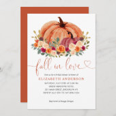 秋インラブテラコッタパンプキンブライダルシャワー 招待状 (正面/裏面)