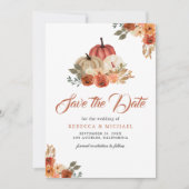 秋インラブテラコッタパンプキン結婚ズ セーブザデート (正面)