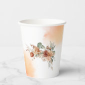 秋インラブテラコッタフラワーズウォーター色ベビーsh 紙コップ (正面)