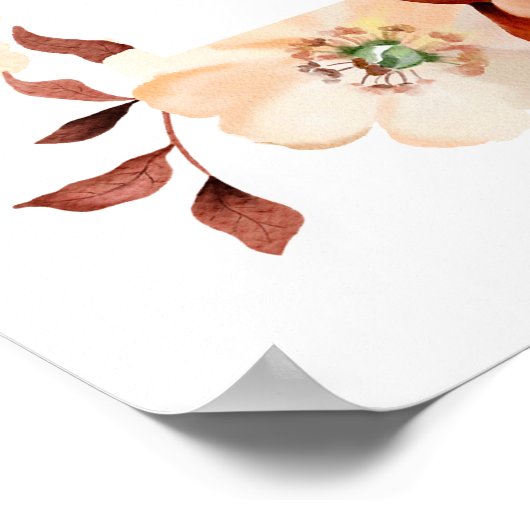 秋インラブテラコッタブライダルシャワーウェルカムサイン ポスター (角)