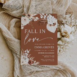 秋インラブテラコッタボホパンパスブライダルシャワー 招待状