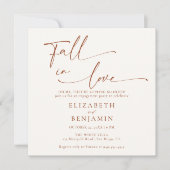 秋インラブテラコッタミニマル婚約パーティ 招待状 (正面)
