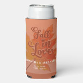 秋インラブテラコッタメープルリーフ結婚式の引き出物 スリム缶クーラー (Seltzer裏面)