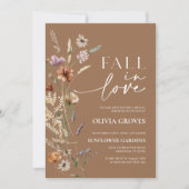 秋インラブテラコッタワイルドフラワーブライダルシャワー 招待状 (正面)