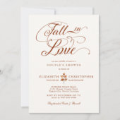 秋インラブテラコッタ秋の葉のカップルのシャワー 招待状 (正面)