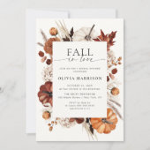 秋インラブニュートラルパンプキンフレームブライダルシャワー 招待状 (正面)