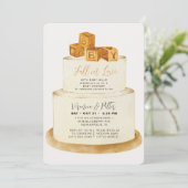 秋インラブニュートラル秋ケーキベビーシャワー 招待状 (スタンド正面)