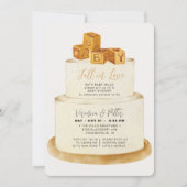 秋インラブニュートラル秋ケーキベビーシャワー 招待状 (正面)