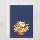 秋インラブネイビーブルーオータムカボチャ結婚ンス 招待状 (裏面)