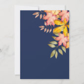 秋インラブネイビーブルー秋紅葉結婚 招待状 (裏面)