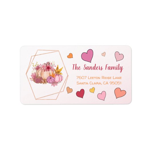 秋インラブハロースウィートリトルカンプキンハート ラベル (正面)