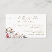 秋インラブバーガンディーウェディングRSVPカード エンクロージャーカード (正面)