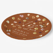 秋インラブバーンオレンジワイルドフラワーブライダルシャワー ペーパープレート (アングル)