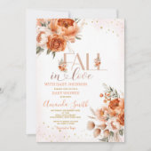 秋インラブバーンオレンジ色のフローラ赤ちゃんシャワー 招待状 (正面)