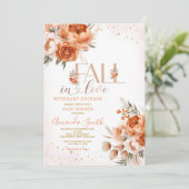 秋インラブバーンオレンジ色のフローラ赤ちゃんシャワー 招待状 (スタンド正面)