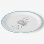 秋インラブパステルブルーパンプキンブライダルシャワー ペーパープレート (アングル)