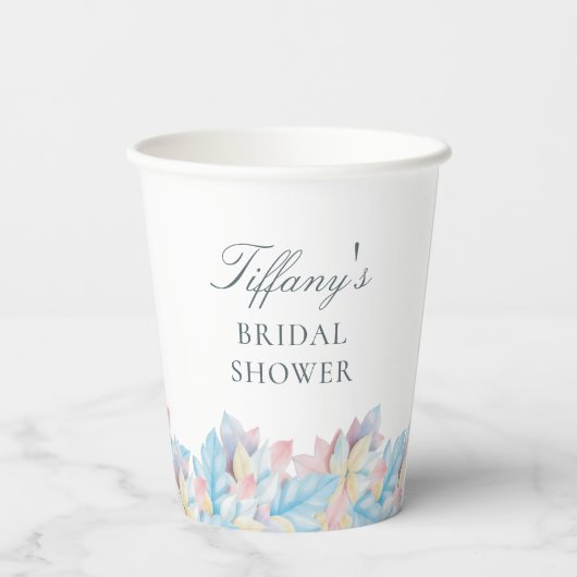 秋インラブパステルブルーパンプキンブライダルシャワー 紙コップ (裏面)