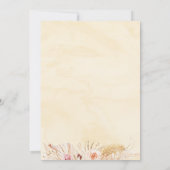 秋インラブパンパスグラスボホブライダルシャワー 招待状 (裏面)