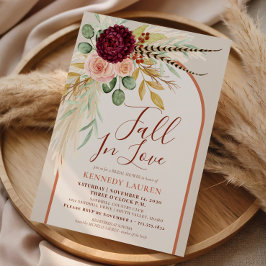 秋インラブパンパフローララストアーチブライダルシャワー 招待状