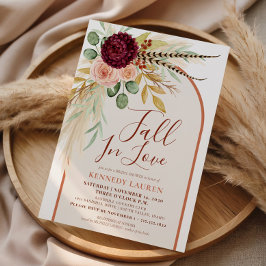 秋インラブパンパフローララストアーチブライダルシャワー 招待状