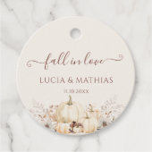 秋インラブパンプキエレガントンス結婚式の引き出物ラベル フェイバータグ (正面)