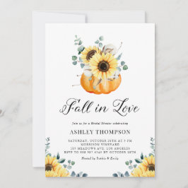 秋インラブパンプキンアンドサンフラワーブライダルシャワー 招待状