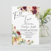 秋インラブパンプキンオータムフローラブライダルシャワー 招待状 (スタンド正面)