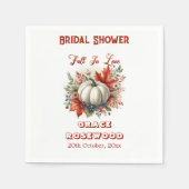 秋インラブパンプキンカントリー素朴ブライダルシャワー スタンダードカクテルナプキン (正面)