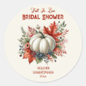 秋インラブパンプキンカントリー素朴ブライダルシャワー ラウンドシール (正面)