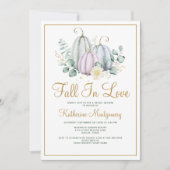 秋インラブパンプキングリーンリーオータムブライダルシャワー 招待状 (正面)