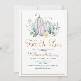 秋インラブパンプキングリーンリーオータムブライダルシャワー 招待状