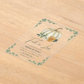 秋インラブパンプキンサージグリーン結婚ズ アクリル招待状 (レイダウン)