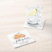 秋インラブパンプキンス結婚ズ スクエアペーパーコースター (インサイチュ)