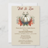 秋インラブパンプキンズカントリーベージュブライダルシャワー 招待状 (正面)