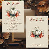秋インラブパンプキンズカントリーベージュブライダルシャワー 招待状
