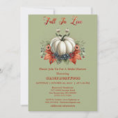 秋インラブパンプキンズフォレストグリーンブライダルシャワー 招待状 (正面)