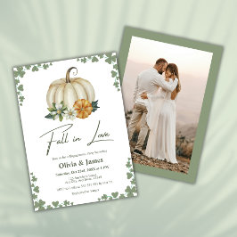 秋インラブパンプキンセージグリーン婚約パーティ 招待状