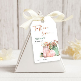 秋インラブパンプキンフローラジャースブライダルシャワー ギフトタグ