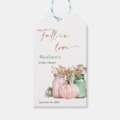 秋インラブパンプキンフローラジャースブライダルシャワー ギフトタグ (正面)