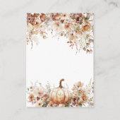 秋インラブパンプキンフローラブライダルシャワーレシピ エンクロージャーカード (裏面)