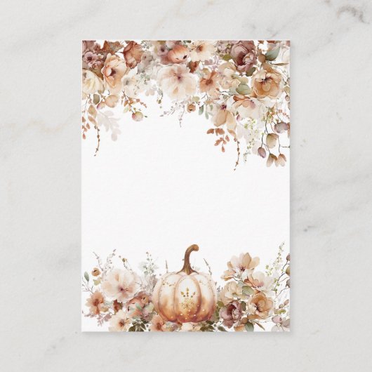 秋インラブパンプキンフローラブライダルシャワーレシピ エンクロージャーカード (裏面)