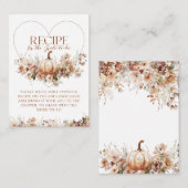 秋インラブパンプキンフローラブライダルシャワーレシピ エンクロージャーカード (正面/裏面)