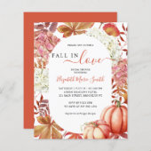 秋インラブパンプキンフローラブライダルシャワー招待状 (正面/裏面)