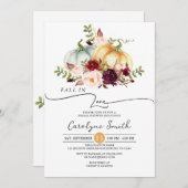 秋インラブパンプキンフローラブライダルシャワー 招待状 (正面/裏面)