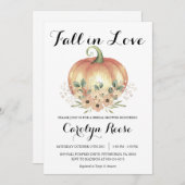 秋インラブパンプキンフローラ秋ブライダルシャワー 招待状 (正面/裏面)